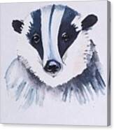Painting Badger Animal Illustration Wild Wildlife Canvas Print