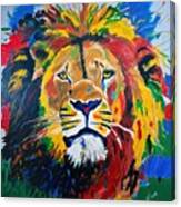 Painting Lion Background Animal Nature Wild Head Canvas Print