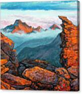 Painting - Longs Peak And Rock Cut Sunset Canvas Print