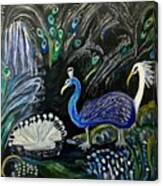 Painting Majestic Peacocks Background Art Nature Canvas Print