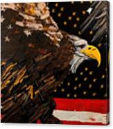 Painting Midnight Eagle American Flag Symbol Eagl Canvas Print