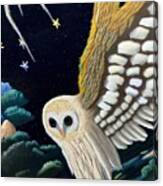 Painting Tyto Alba Background Bird Illustration O Canvas Print