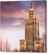 Palace Of Culture And Science Warsaw Poland Canvas Print
