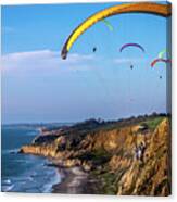 Paragliders Flying Over Torrey Pines Canvas Print