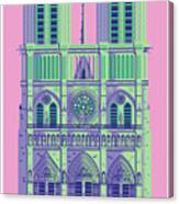 Paris Poster Notre Dame Cathedral - Retro Travel Poster Canvas Print