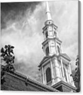 Park Street Church Steeple Boston Massachusetts Black And White Canvas Print