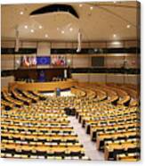 Parliamentary Hemicycle At The European Union In Brussels Canvas Print