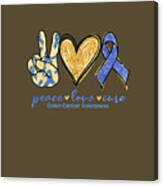 Peace Love Cure Dark Blue Ribbon Colon Cancer Awareness Gift