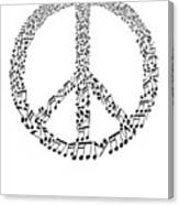 Peace Music Notes For Musicians, Music Teachers And Students Canvas Print