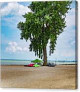 Peaceful View Of Camp Perry Pier Beach Port Clinton Ohio Canvas Print