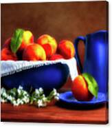 Peach Bowl With Pitcher Canvas Print