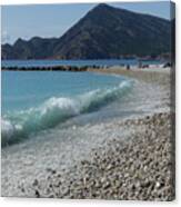 Pebble Beach And Wave - Altea - Alicante - Spain Canvas Print