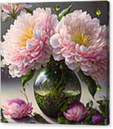 Peonies With An Artistic Flair Canvas Print