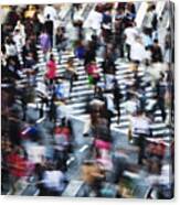 People Crossing Road Canvas Print