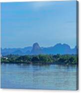 Phanom Naga Park Mekong River And Mountains In Laos Dthnp0311 Canvas Print