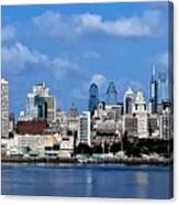 Philadelphia Skyline Across The Delaware River From The Aquarium In Camden, New Jersey Canvas Print