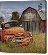 Pickup Truck And Mail Pouch Tobacco Barn Canvas Print