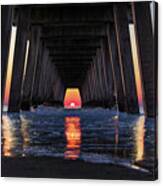 Pierhenge - Tybee Island Pier Sunrise As On Nov 6 And Feb 6 Canvas Print