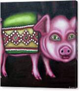 Pig In A Blanket Canvas Print