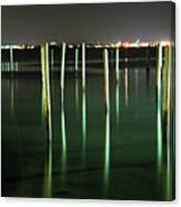 Pilings In Jamestown Harbor Canvas Print