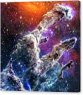 Pillars Of Creation Eagle Nebula From Nasa James Webb Space Telescope Canvas Print