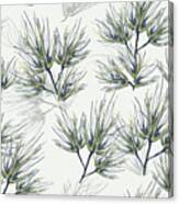 Pine Needles Pattern Cream Canvas Print