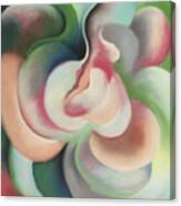 Pink And Green - Colorful Modernist Abstract Painting Canvas Print