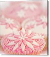 Pink And White Cup Cakes Canvas Print