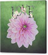 Pink Dahlia With Love Canvas Print