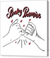 Pinky Promise With Love Hearts Best Friend Friendship Gift Pinky Swear Hands Fingers Friends Forever Canvas Print