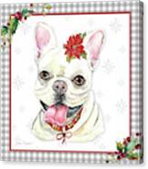 Plaid Christmas With Dog G Canvas Print