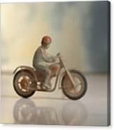Plastic Cast Toy Motorcycle And Rider Canvas Print