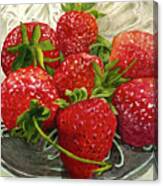 Plate Of Strawberries Canvas Print