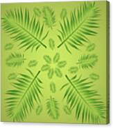 Plethora Of Palm Leaves 10 On A Lime Green Gradient Canvas Print