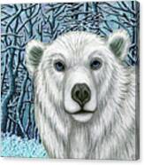 Polar Bear Forest Canvas Print