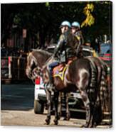 Police On Horse Back In Nyc Canvas Print