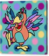 Polka Dot Animals ...dancing Bird Canvas Print