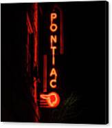 Pontiac Car Dealership Neon Sign Canvas Print