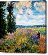 Poppy Fields Near Argenteuil 1875 By Claude Monet Canvas Print