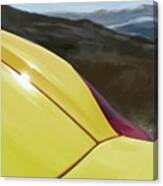 Porsche Boxster 981 Curves Digital Oil Painting - Racing Yellow Canvas Print