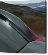 Porsche Boxster 981 Curves Digital Oil Painting - Schwarz Black Canvas Print