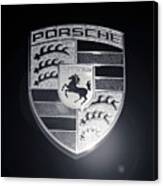Porsche Car Emblem Isolated Bw Canvas Print