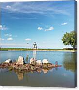 Port Clinton Lighthouse And Pond 2 Canvas Print
