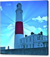 Portland Bill Lighthouse With Sunburst Canvas Print