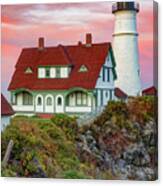 Portland Head Light At Fort Williams Park - Cape Elizabeth Maine Usa Canvas Print