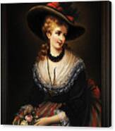 Portrait Of A Noble Woman By Alois Eckhardt Canvas Print