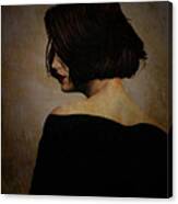 Portrait Of A Woman In A Black Dress Canvas Print
