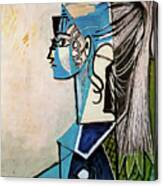 Portrait Of Sylvette David On A Green Chair By Pablo Picasso 195 Canvas Print