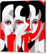 Portraits - Red And Black 6sd Canvas Print