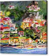 Positano Italy Amalfi Coast Travel Art Canvas Print